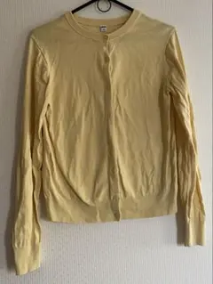 UNIQLO UVカットクルーネックカーディガン（長袖）　イエロー