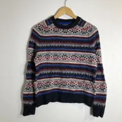 90‘s vintage y2k レトロ 総柄 ボーダー セーター