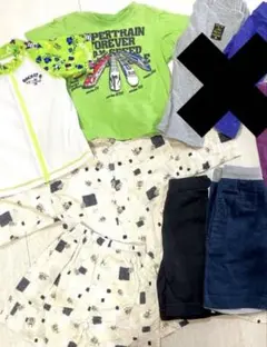 夏服★甚平半袖半ズボンボトム5点セット男の子通学通園に♪