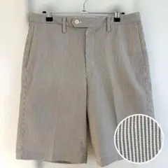 ZOY ゾーイ ハーフパンツ 79サイズ ストライプ ボーダー ベージュ 茶色