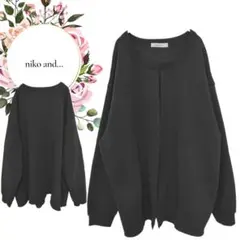 【ニコアンド】長袖ノーカラーカーディガン♡切りっぱなしダメージ加工【4】裏起毛