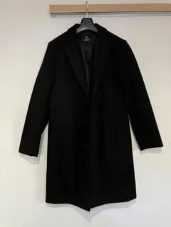 【ナノユニバース/Nano】メンズチェスターコートブラック美品 サイズS