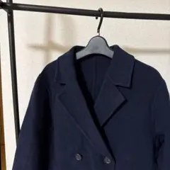 ユニクロ　ネイビー ダブルブレスト コート