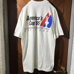 古着 95s USA製 シングルステッチ ヨットレース 記念 Tシャツ 白