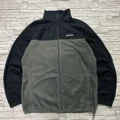 Columbia フリースジャケット ブラックグレー 刺繍デザイン アウトドア