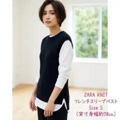 ZARA 黒いノースリーブトップス 39cm肩幅 60cm着丈