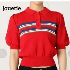 1-9【ジュエティ】jouetieラインポロニット　半袖ニット