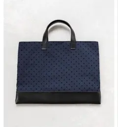 【新品】トレフルプラスワン ドットトートバッグ　A4対応　ネイビーのサムネイル