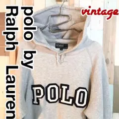 レア　美品ポロ ラルフローレン　メンズパーカー刺繍ロゴ　サイズ170 LL