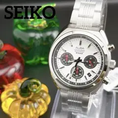 【美品・保証書付】セイコー アルバ クロノグラフ パンダ クォーツ メンズ腕時計