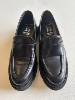Luca Grossi ブラックレザー ローファー　サイズ37