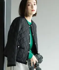 ブラック キルティングジャケット