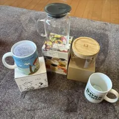 キッチン雑貨 まとめ売り マグカップ ガラスジャー 保存容器 5点セット
