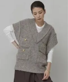 カレンソロジー　ニットツイードベスト【週末限定15%プライスダウン！！！】 中古・古着通販】Curensology (カレンソロジー) エトワールニット