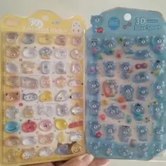 nekoni 韓国限定　シール3D クマ&おもしろ動物　ボンボンドロップシール