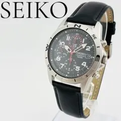 【新品電池】 SEIKO　腕時計　クロノグラフ　デイト　新品ベルト　クォーツ