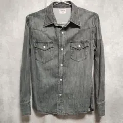 EDWIN ダークグレー デニムシャツ