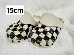 BREEZE 白黒ブロックチェックサンダル クロックス 15cm 軽量 人気