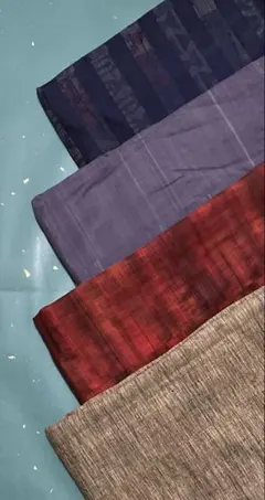 【作家様応援価格】リメイク素材 紬中心4点まとめ売り／羽織・道行含む／渋色系