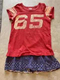 デニムダンガリー　ワンピ　130cm