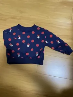 ミッキー・ミニー ドット柄トレーナー 2歳