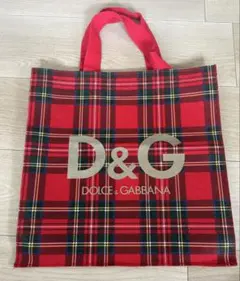 D&G DOLCE&GABBANA タータンチェック トートバッグ　エコバッグのサムネイル