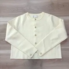 ミラノリブ　金ボタン　ニットカーディガン　エンブレムボタン