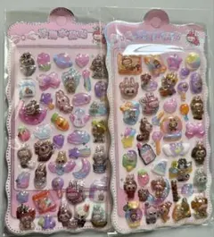 ①LABUBU ラブブ　ボンボンドロップシール　2枚セット