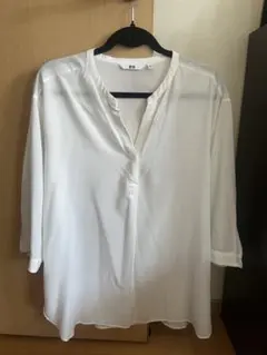 【美品】UNIQLO スキッパーシャツ ホワイト XL