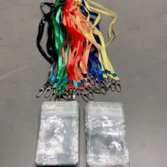 24本　IDホルダー ビジター 防水 キーホルダー IDバッジ　ストラップ付き