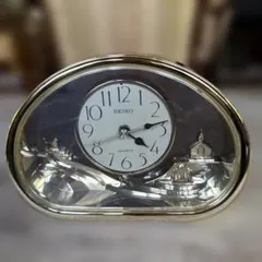 SEIKO セイコー 置時計 クリスタル回転飾り クォーツ 記念品 動作品