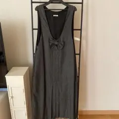 PEYTON PLACE リボン付きジャンバースカートグレー