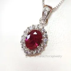 2306高級 sona ダイヤモンド ネックレス ルビー 人工石 シルバー 限定