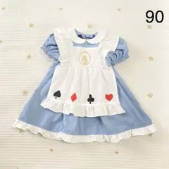 【バースデイ】不思議の国のアリス 半袖 ワンピース cottoli 90