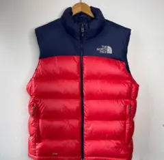 THE NORTH FACE ダウンベスト 赤/ネイビー L