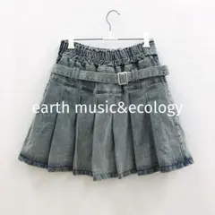 earth music&ecology デニム プリーツ ミニ スカート