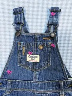OshKosh B'gosh 鳥柄　デニムオーバーオール　18m