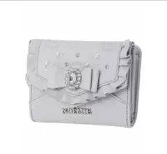 NOÉMIE リボン付き折り財布 ライトグレー