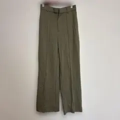 ジーナシス　カーキ色 ワイドパンツ イージーパンツ　F
