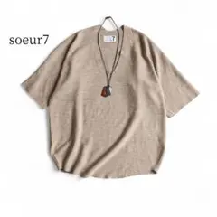 soeur7／日本製ヤマダヤ コクーンシルエット スプリングニット ベージュのサムネイル