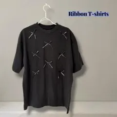 【美品・値下コメOK】リボンデザインT Mサイズ　ブラック 半袖　おしゃれ可愛い