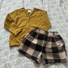 ZARA BABY カーディガン チェック柄ショートパンツ セット