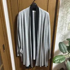 INHERIT ロングカーディガン グレー/ブラック