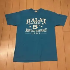 90s Tシャツ Lサイズ ヘインズ　水色　1992年　USA製　halat