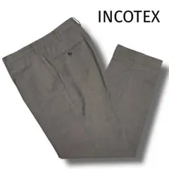 美品　52 INCOTEX スラックス　千鳥柄　ライトグレー　XXL