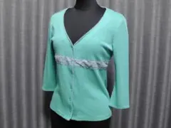 ミッシェルクラン　カーディガン　ブルー　ラメ　38　M