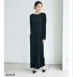 バックシャンベロアマキシワンピース　basement