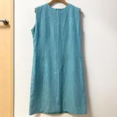 ノースリーブワンピース　ハンドメイド　ブルー
