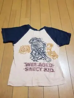 WASK古着USED和ワスクタイガー 虎プリント Tシャツ 100cm