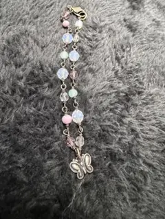 【美品】ANNA SUI アナスイ 2連ブレスレット 蝶 バタフライ ビーズ